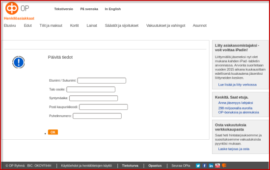 Esimerkkikuva huijaussivusta