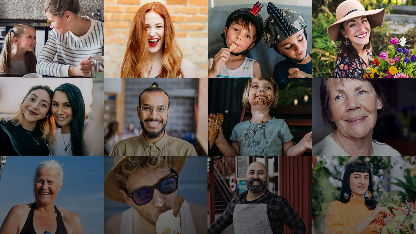 Kuvakollaasi ihmisistä